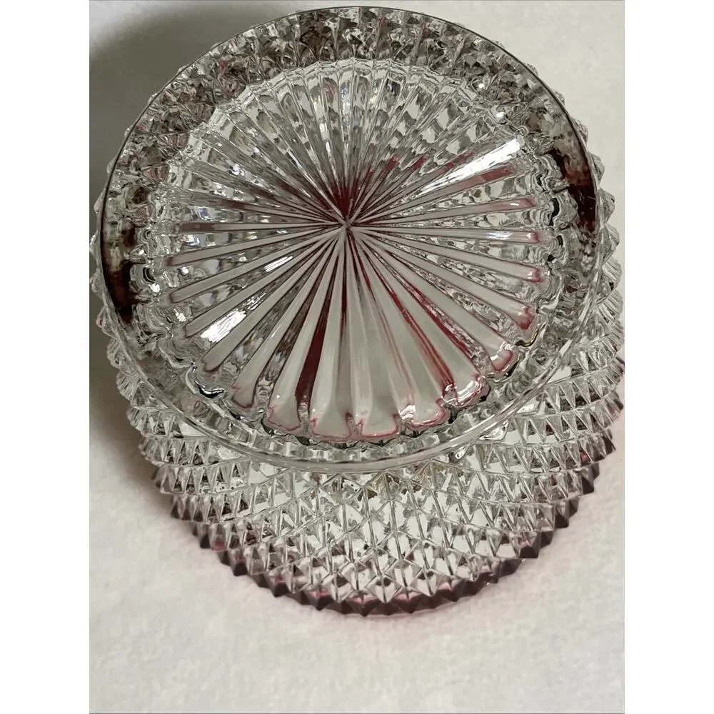 Indiana Glass Ruby Flash Diamond Point Ice Bucket Vintage